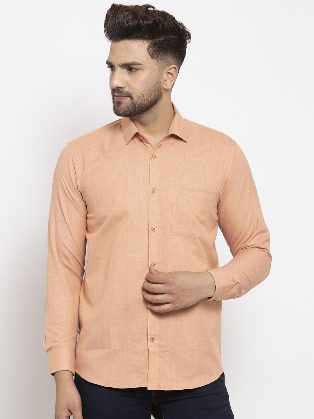 

JAINISH Men Orange Classic Casual Shirt