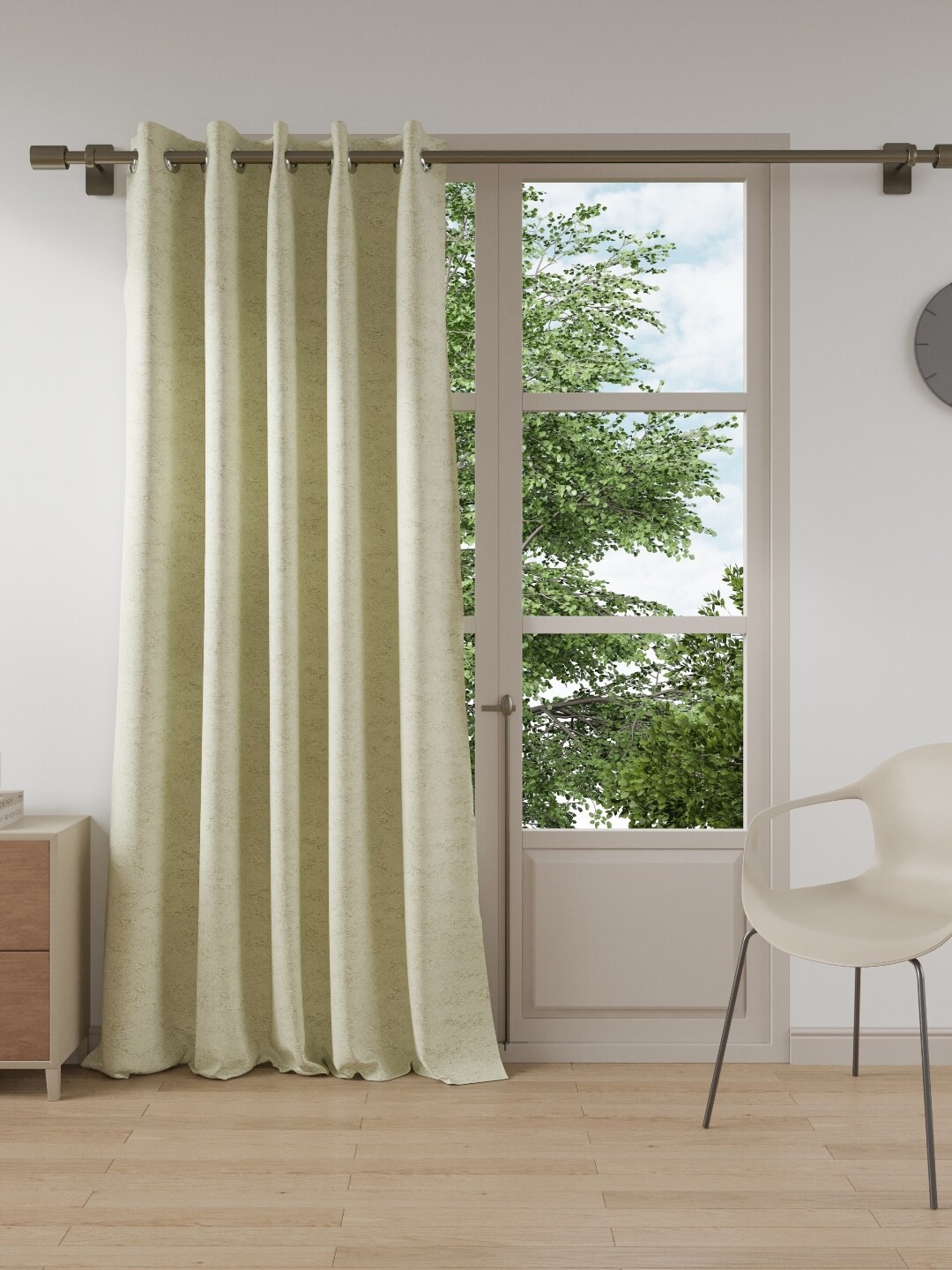 

DDecor Beige Black Abstract Out Door Curtain