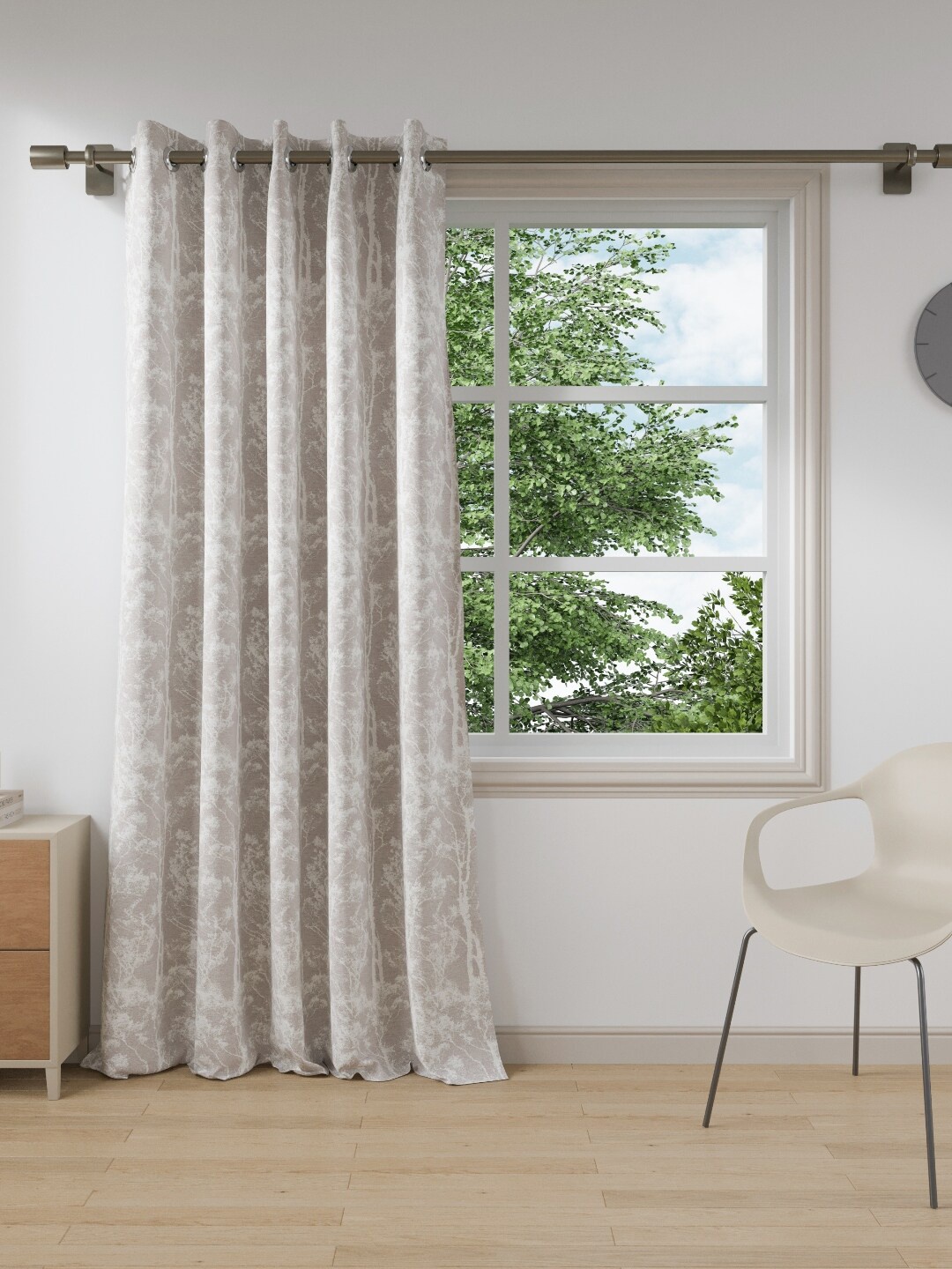 

DDecor Purple & Cream-Coloured Black Out Long Door Curtain