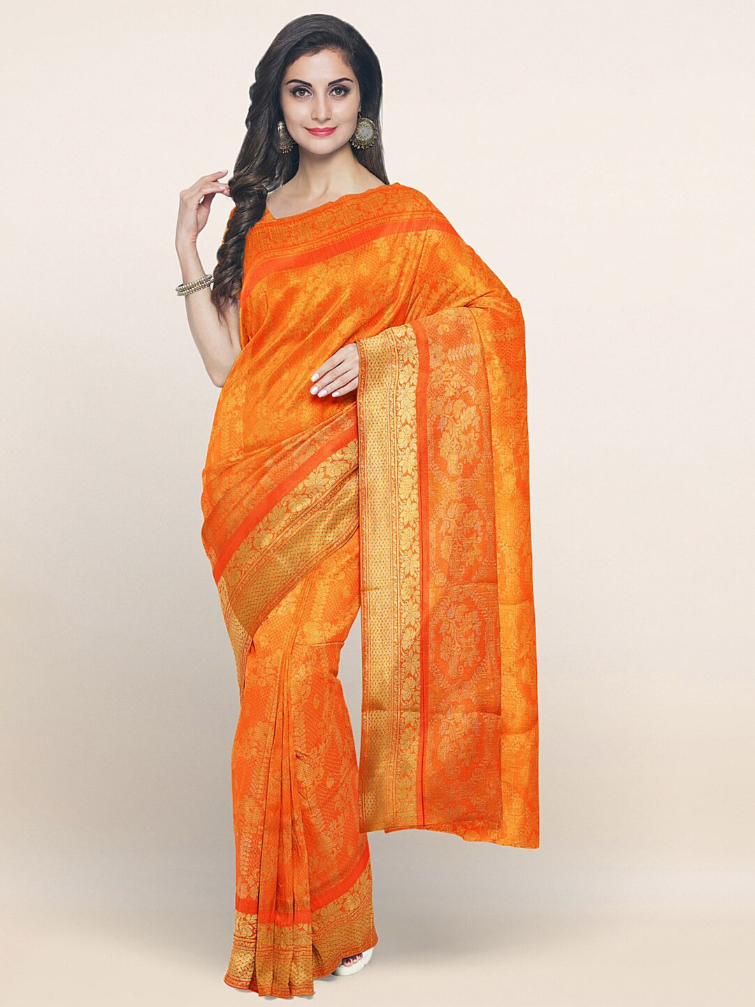 

Pothys Orange Woven Design Zari Art Silk Saree