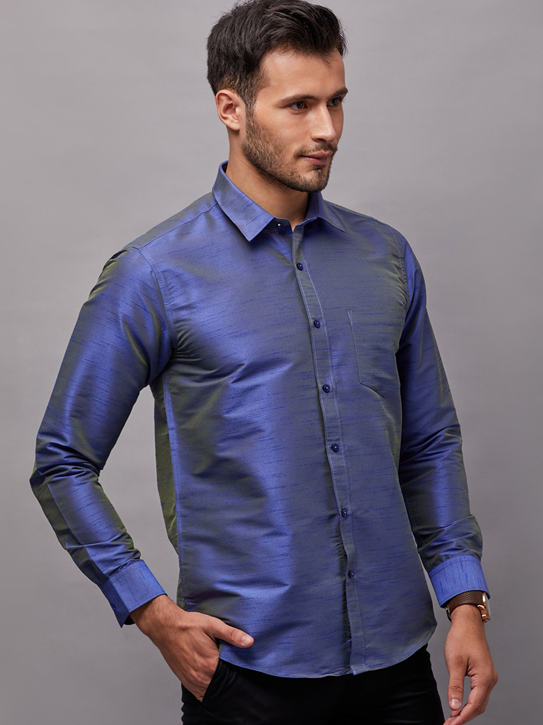 

Oxemberg Men Blue Classic Slim Fit Formal Shirt