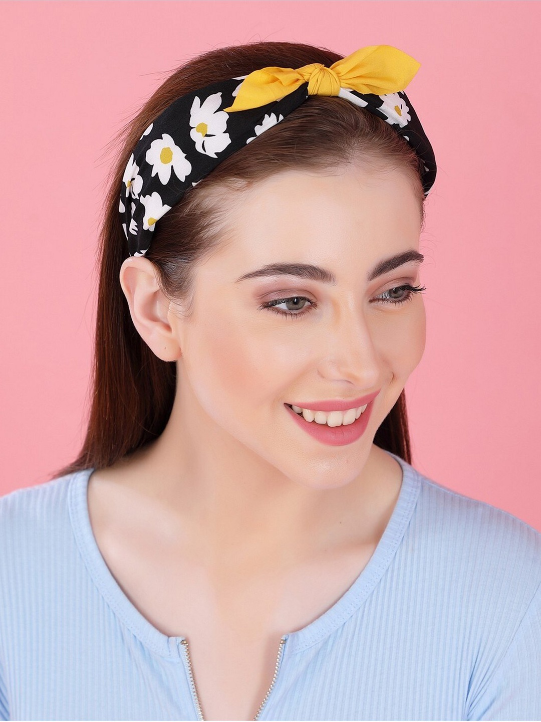 

POPLINS Women Black & Yellow Printed Hairband