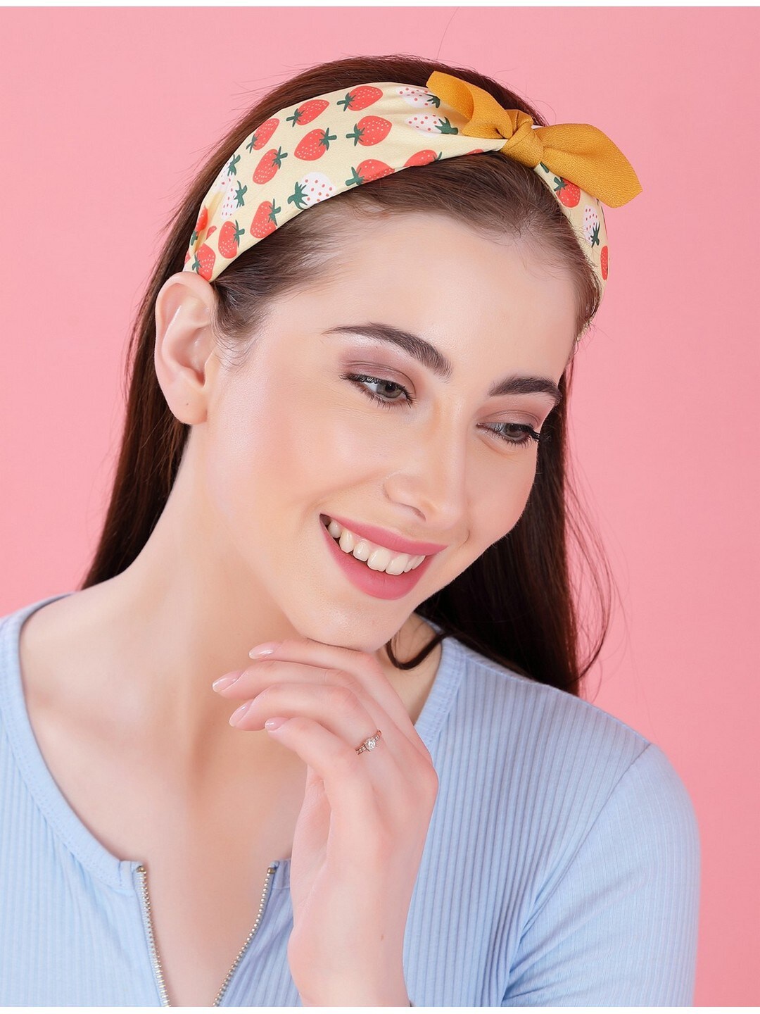 

POPLINS Women Cream & Orange Printed Hairband