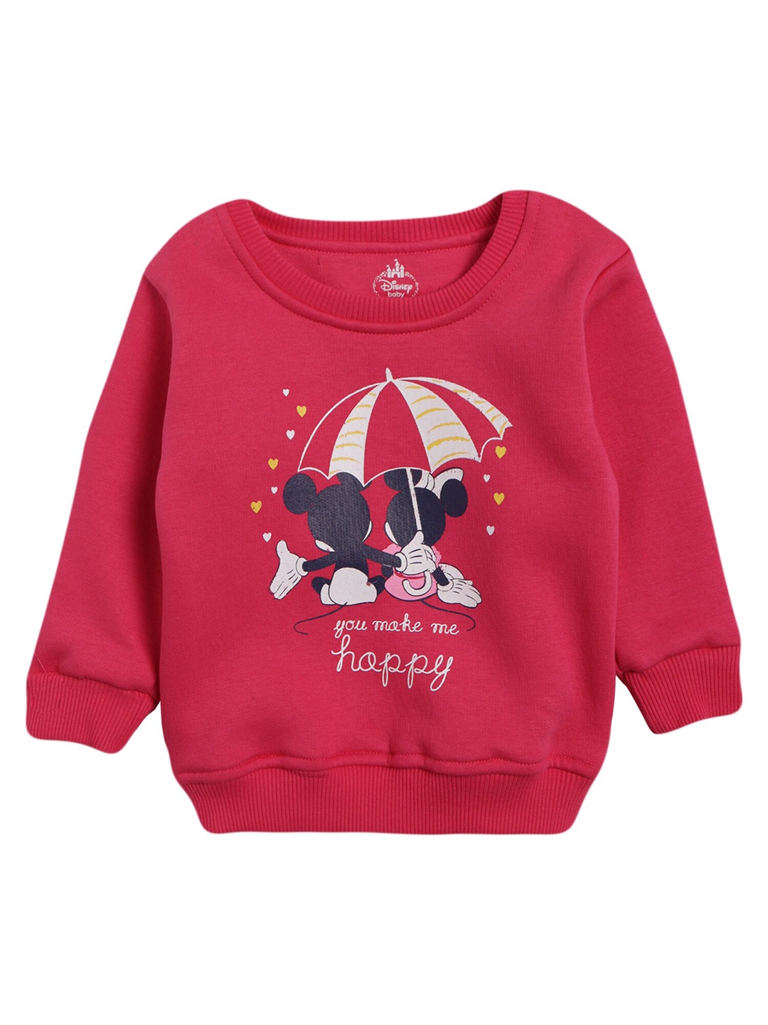 

Bodycare Kids Girls Mickey & Minnie Mouse Printed Cotton Pullover, Fuchsia