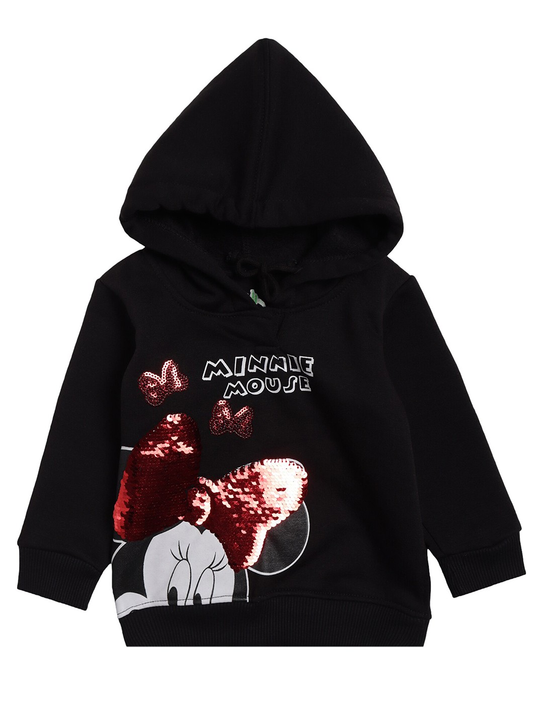 

Bodycare Kids Girls Minnie Mouse Print Sequined Hooded Sweatshirt, Black