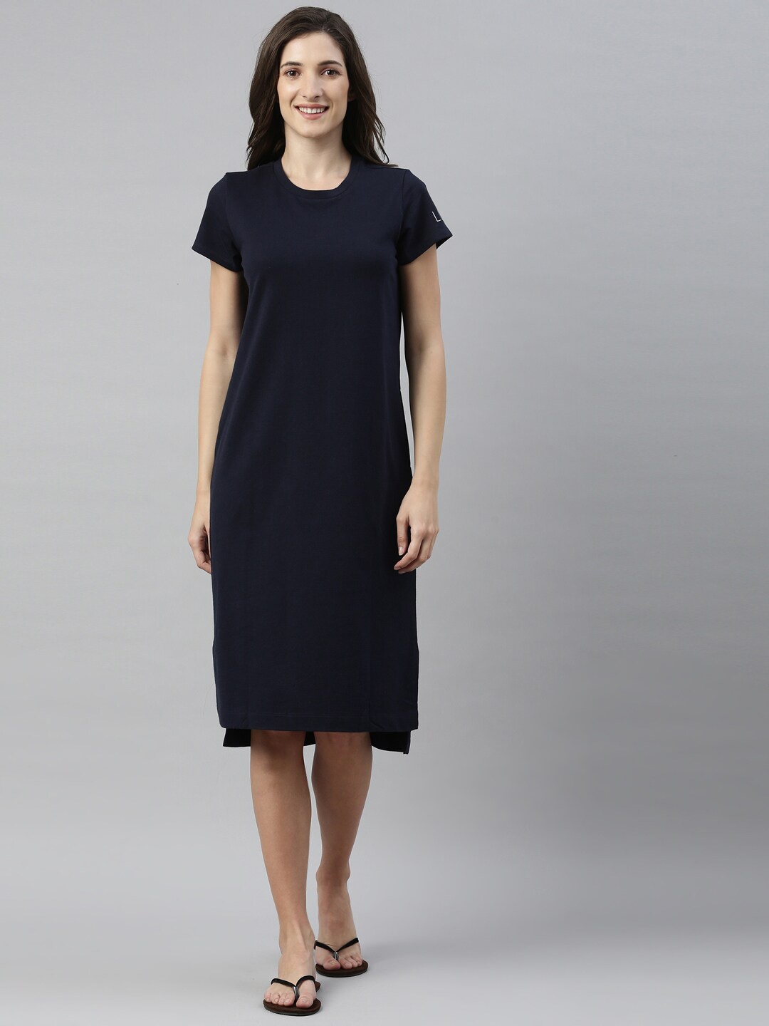 

Enamor Navy Blue Pure Cotton Nightdress