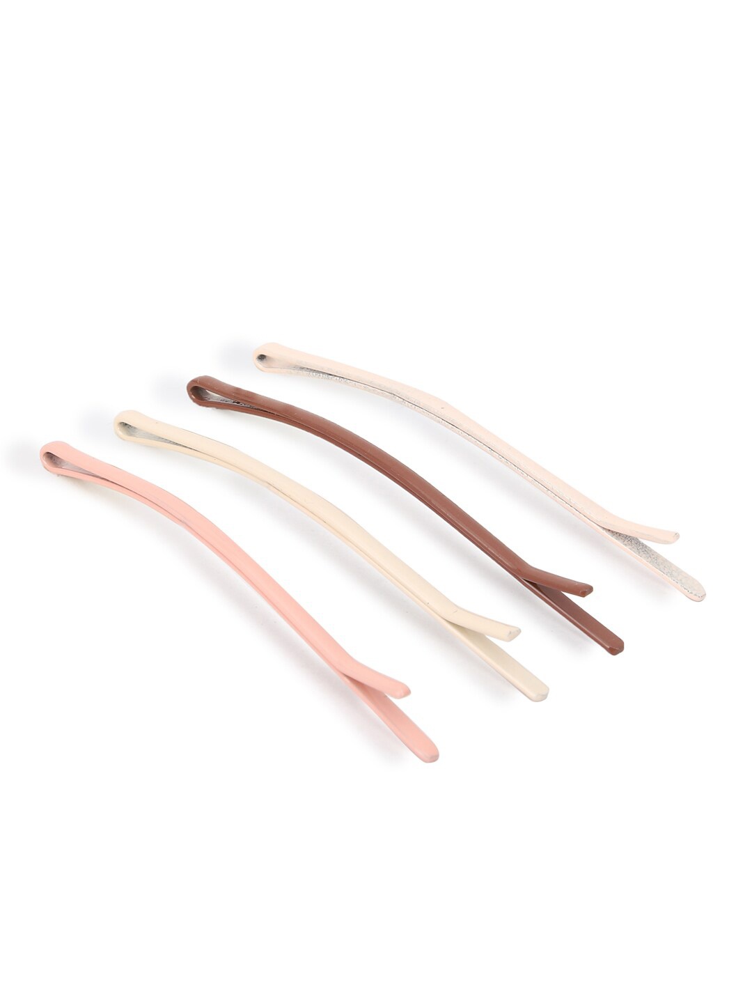 

FOREVER 21 Women Cream & Brown Set of 4 Bobby Pins