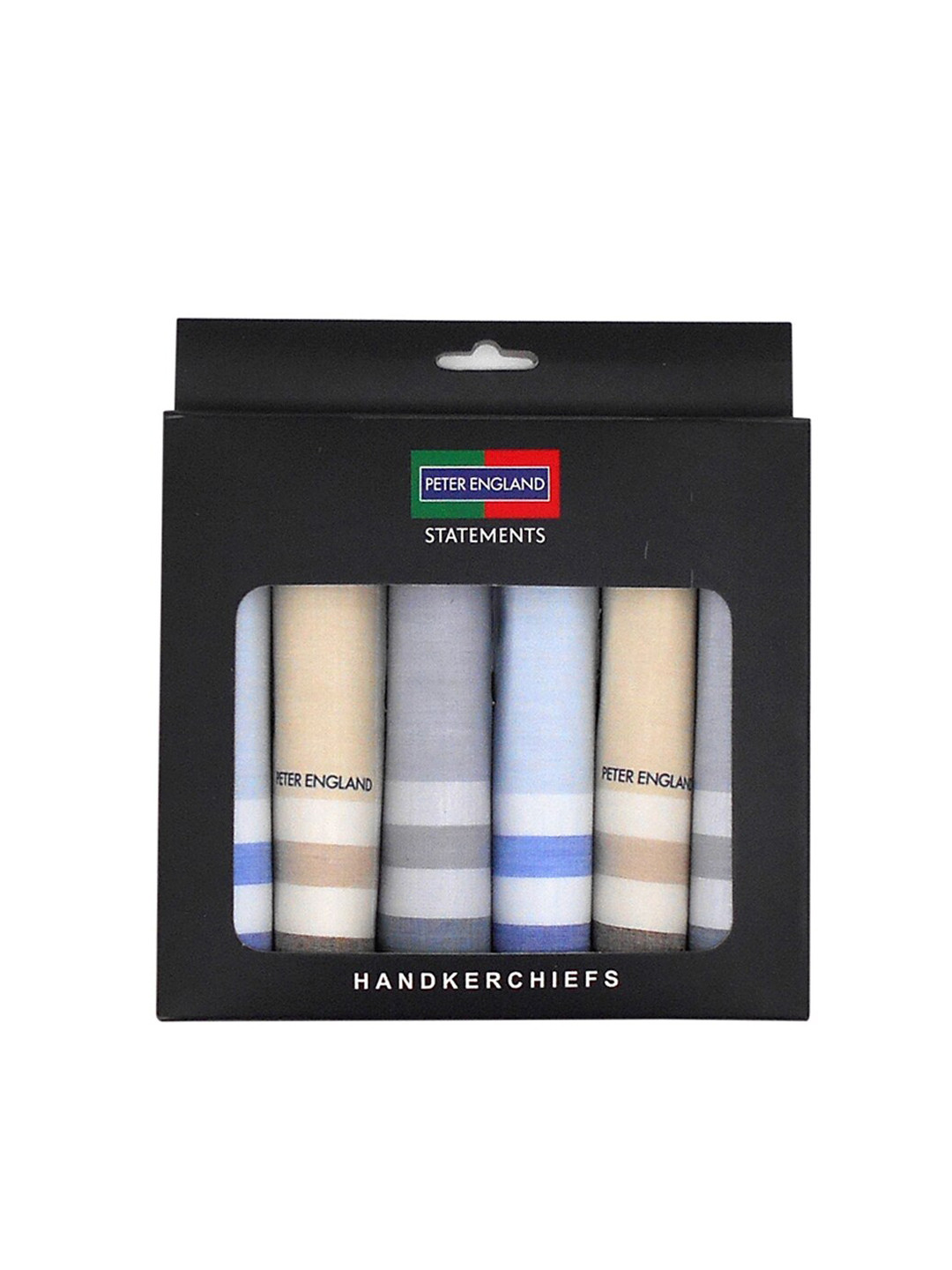 

Peter England Men Pack of 6 Cotton Handkerchiefs, Grey