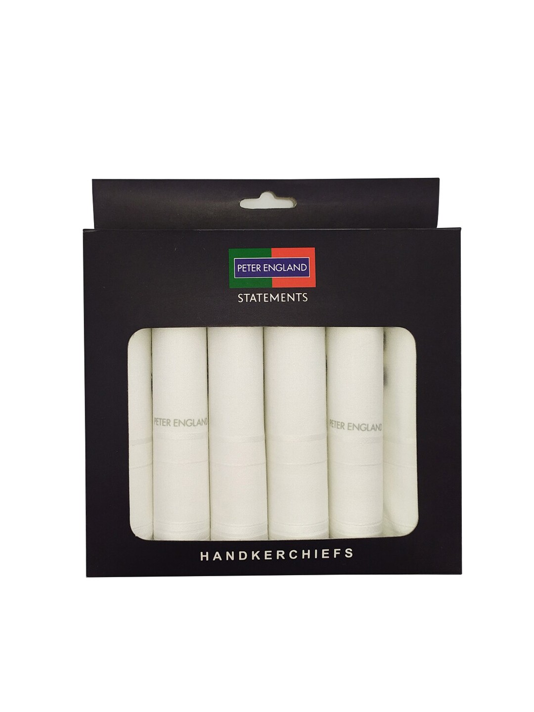 

Peter England Men Pack of 6 Cotton Handkerchiefs, White