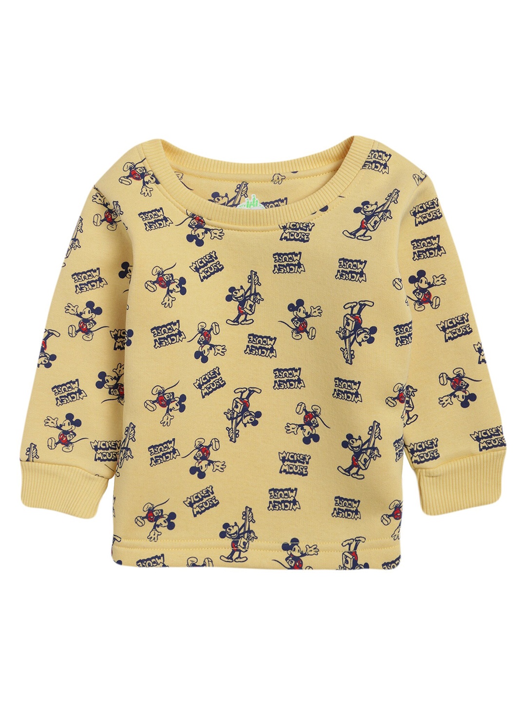 

Bodycare Kids Girls Yellow & Blue Mickey Mouse Printed T-shirt