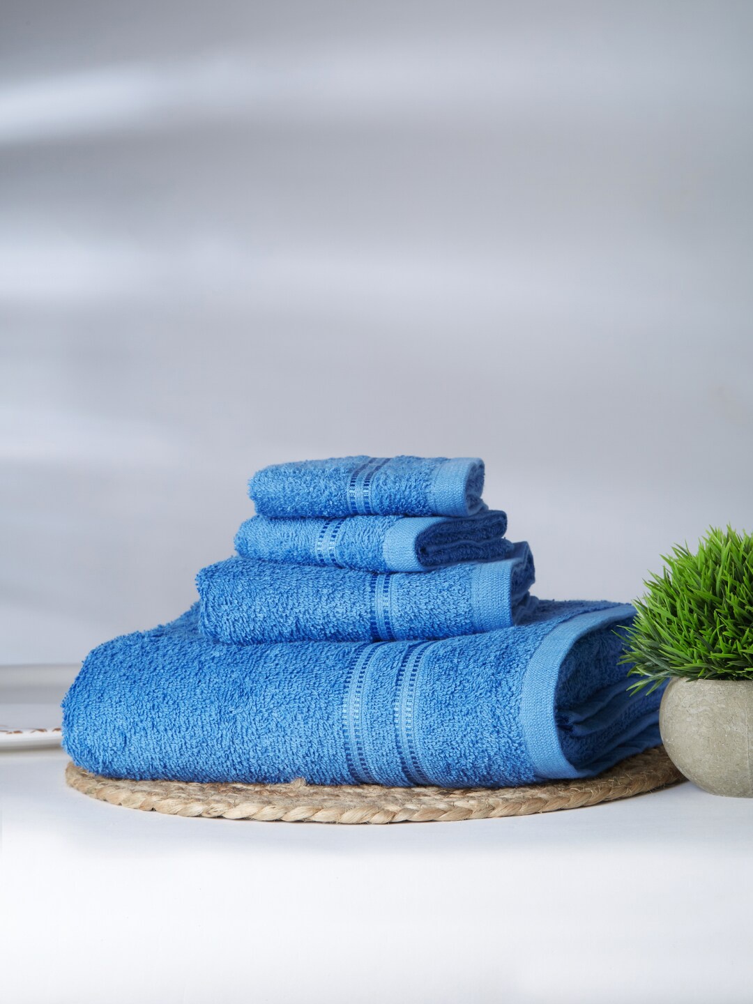 

SPACES Blue 100% Cotton Quick Dry High Absorbency Towel Combo