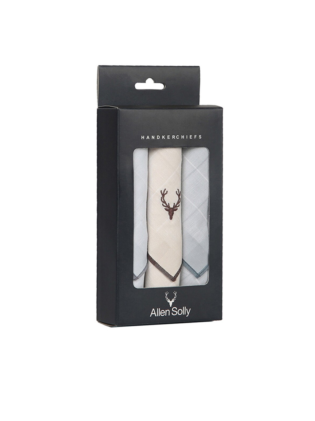 

Allen Solly Men Pack of 3 Cotton Handkerchief, Beige