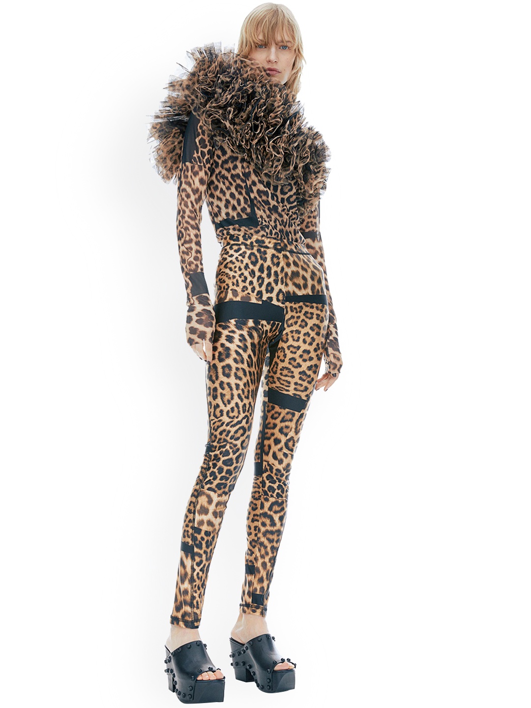 

H&M Beige Patterned Leggings