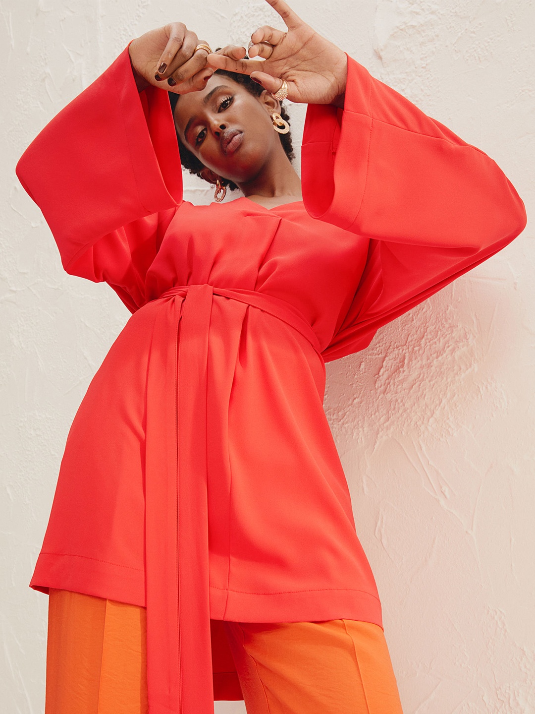 

H&M Women Red Short Kaftan