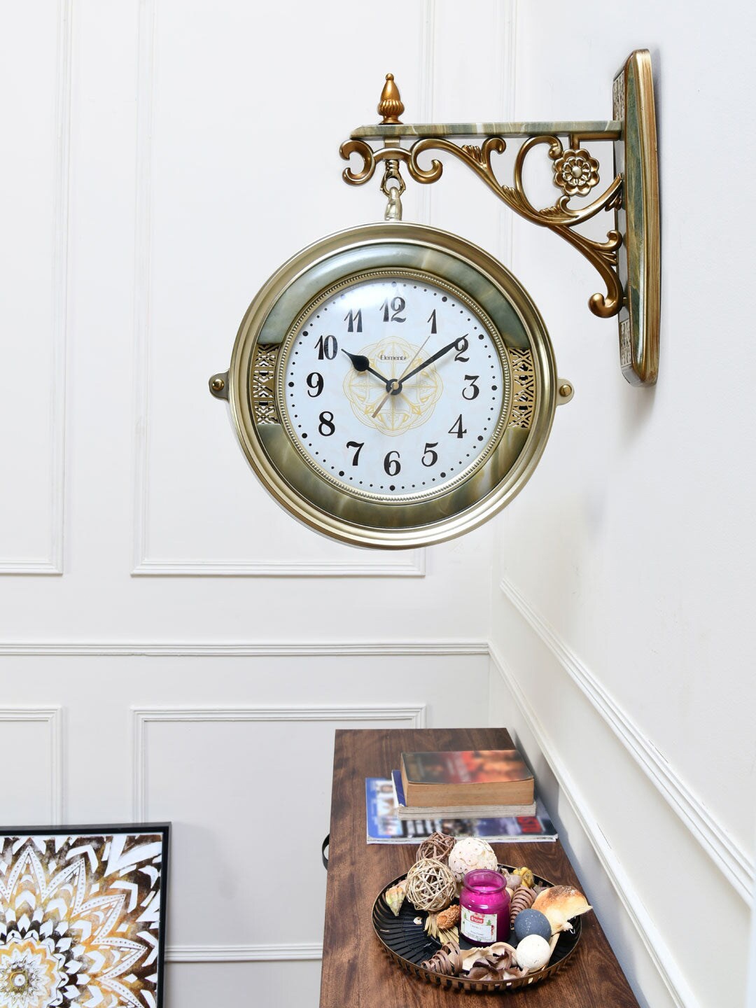 

Athome by Nilkamal Gold-Toned Contemporary Wall Clock