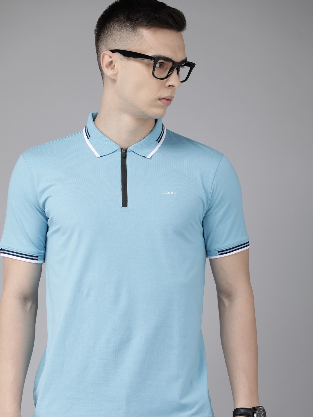 

Van Heusen Men Polo Collar T-shirt, Blue