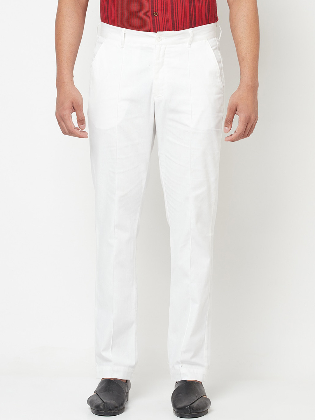 

Fabindia Men White Cotton Trousers