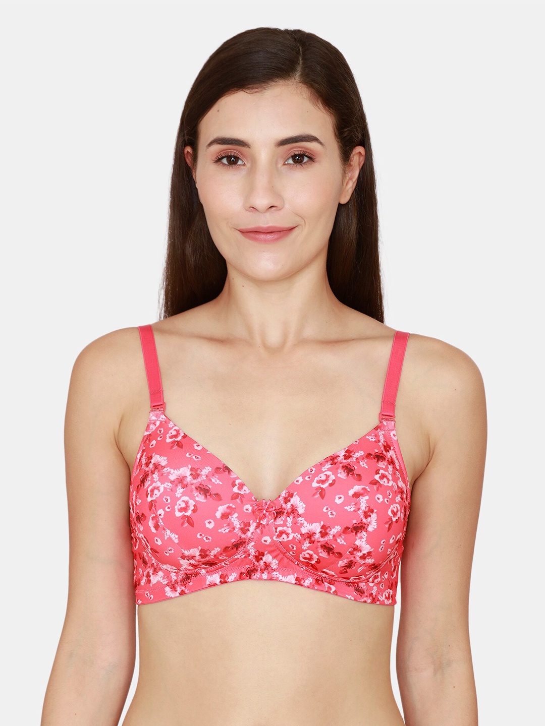 

Coucou by Zivame Pink & White Floral Bra Lightly Padded CO1021FASH00RED
