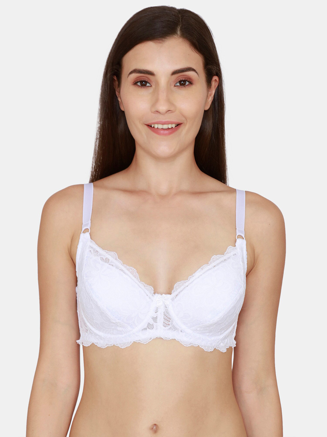 

Coucou by Zivame White Floral Underwired Lightly Padded Lace Bra