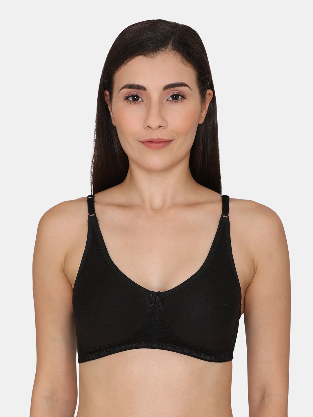 

Coucou by Zivame Black Solid Non-Padded Medium Coverage T-shirt Bra