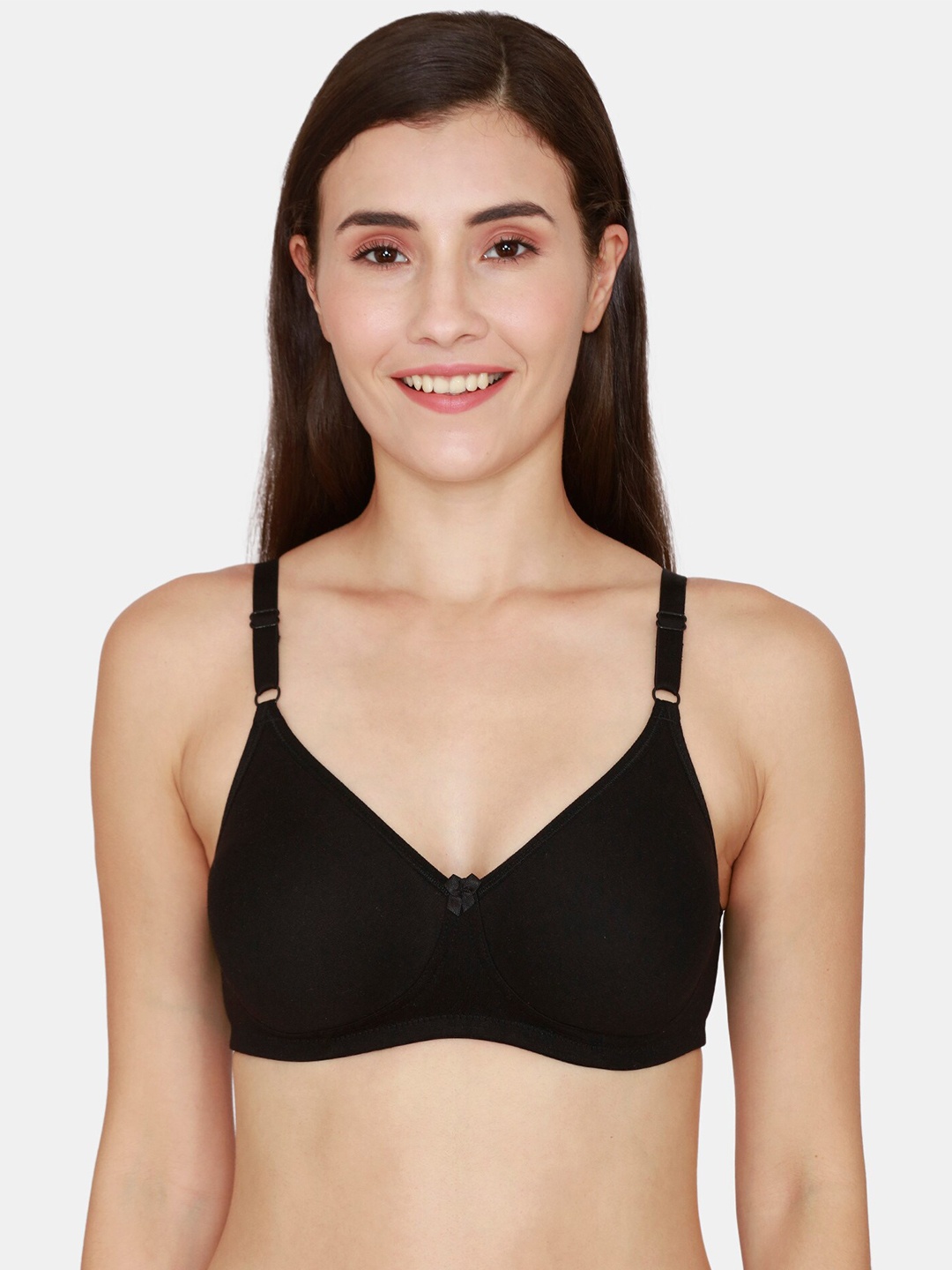 

Coucou by Zivame Black Solid Non-Padded Medium Coverage T-shirt Bra