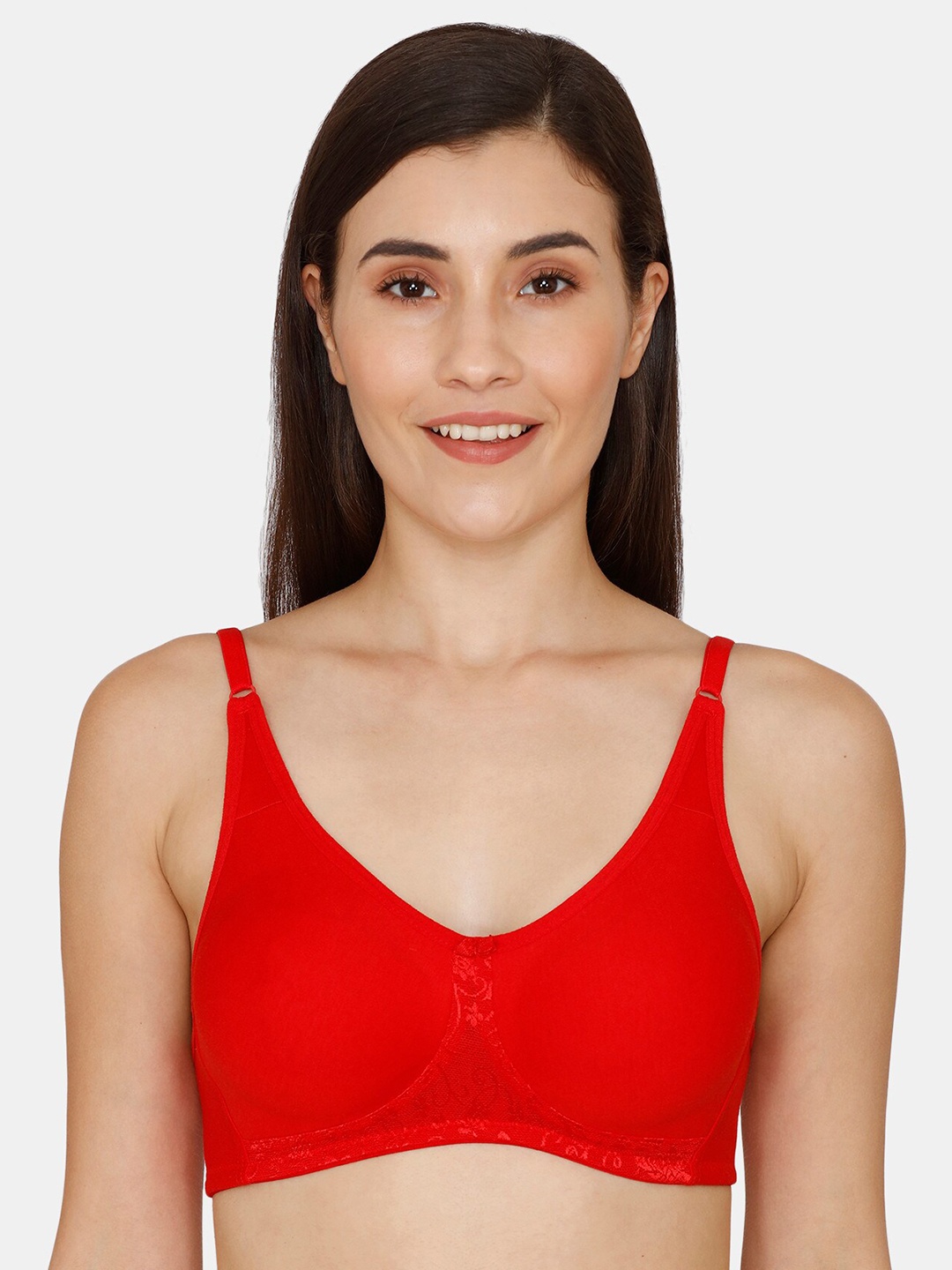 

Coucou by Zivame Red Solid Non-Padded Medium Coverage T-shirt Bra