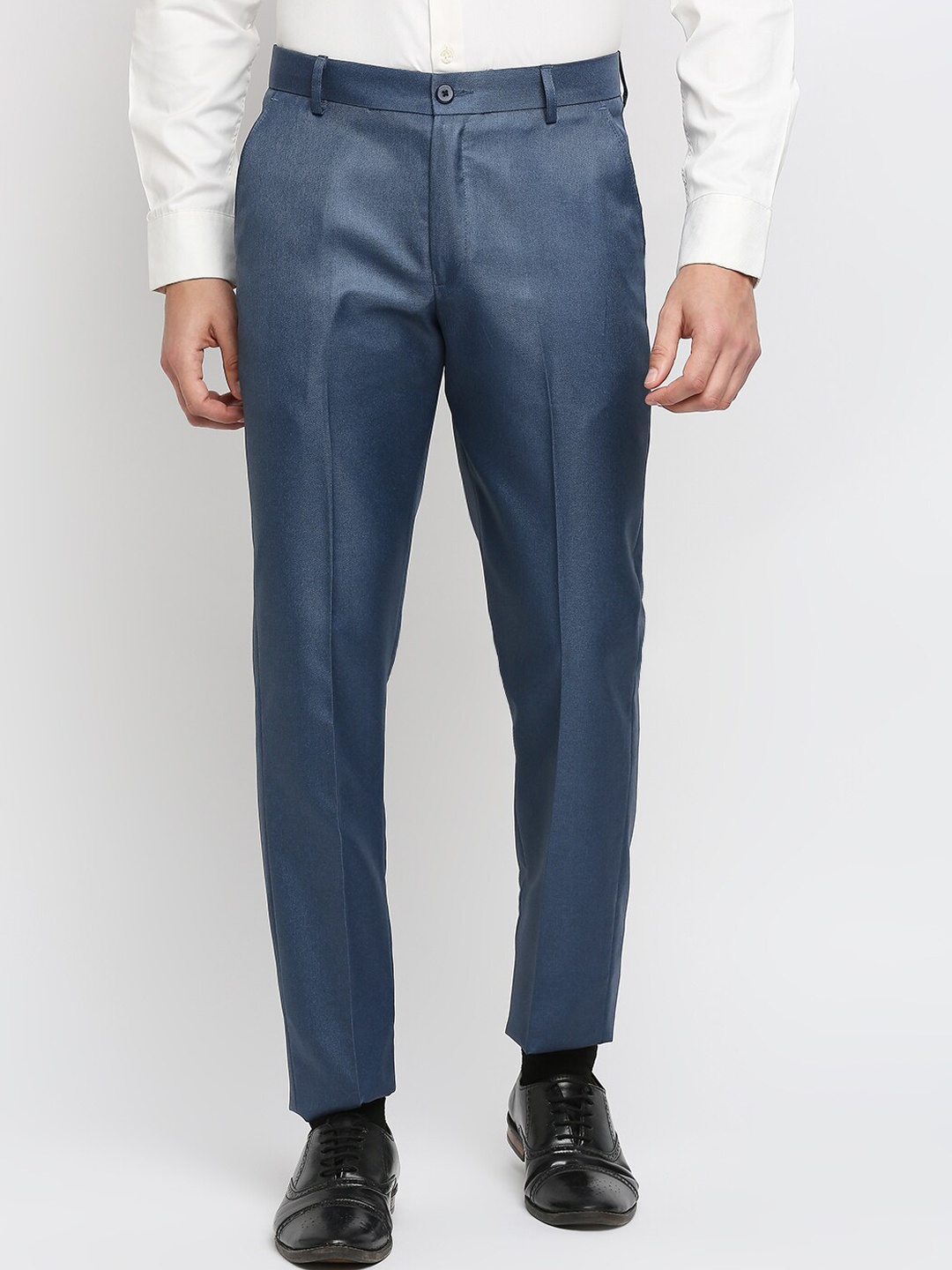 

Solemio Men Blue Regular Fit Formal Trousers