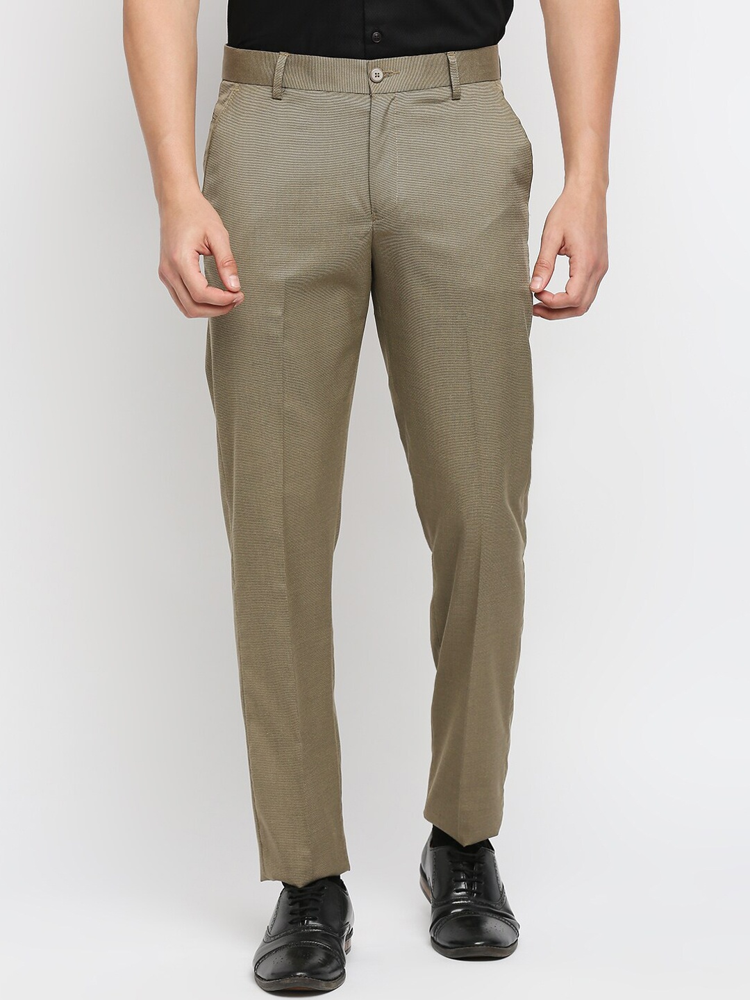 

Solemio Men Khaki Relaxed Trousers