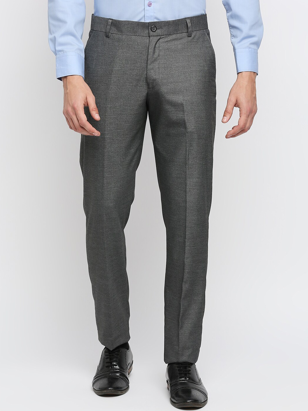 

Solemio Men Grey Relaxed Trousers