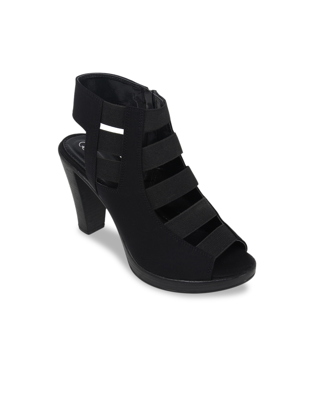 

Catwalk Black Colourblocked Block Gladiators with Bows