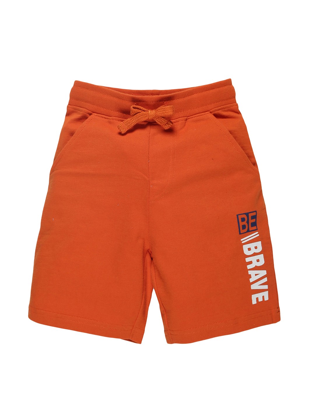 

PLUM TREE Boys Orange Typography Printed Pure Cotton Shorts