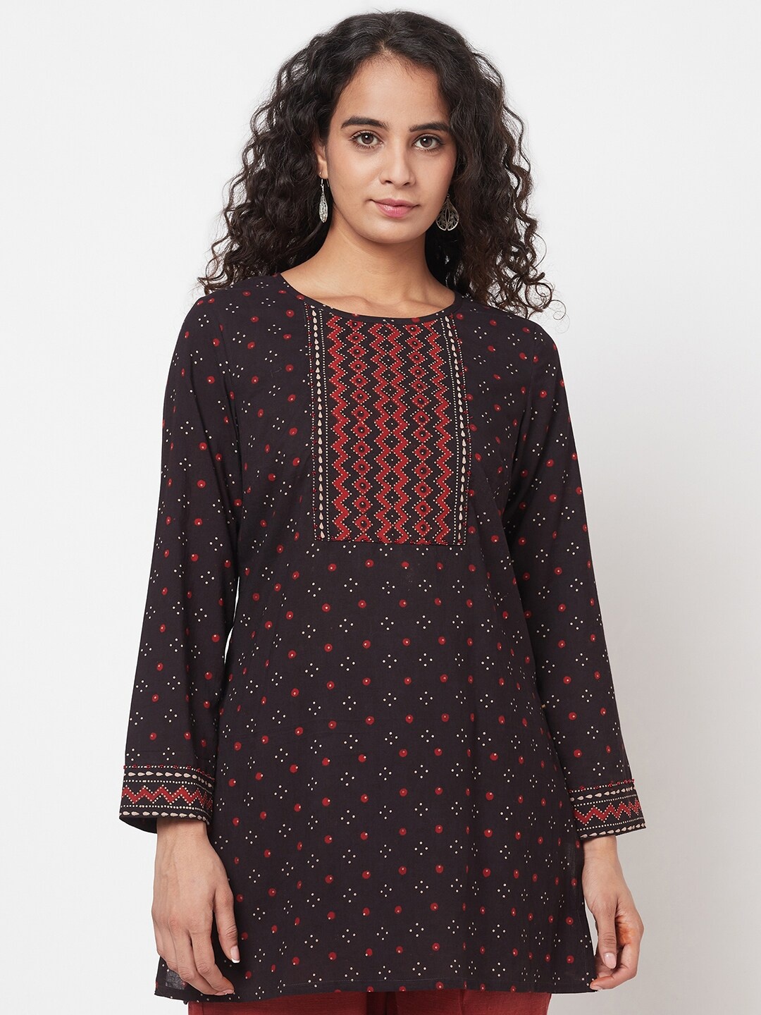 

Fabindia Black & Red Printed Tunic