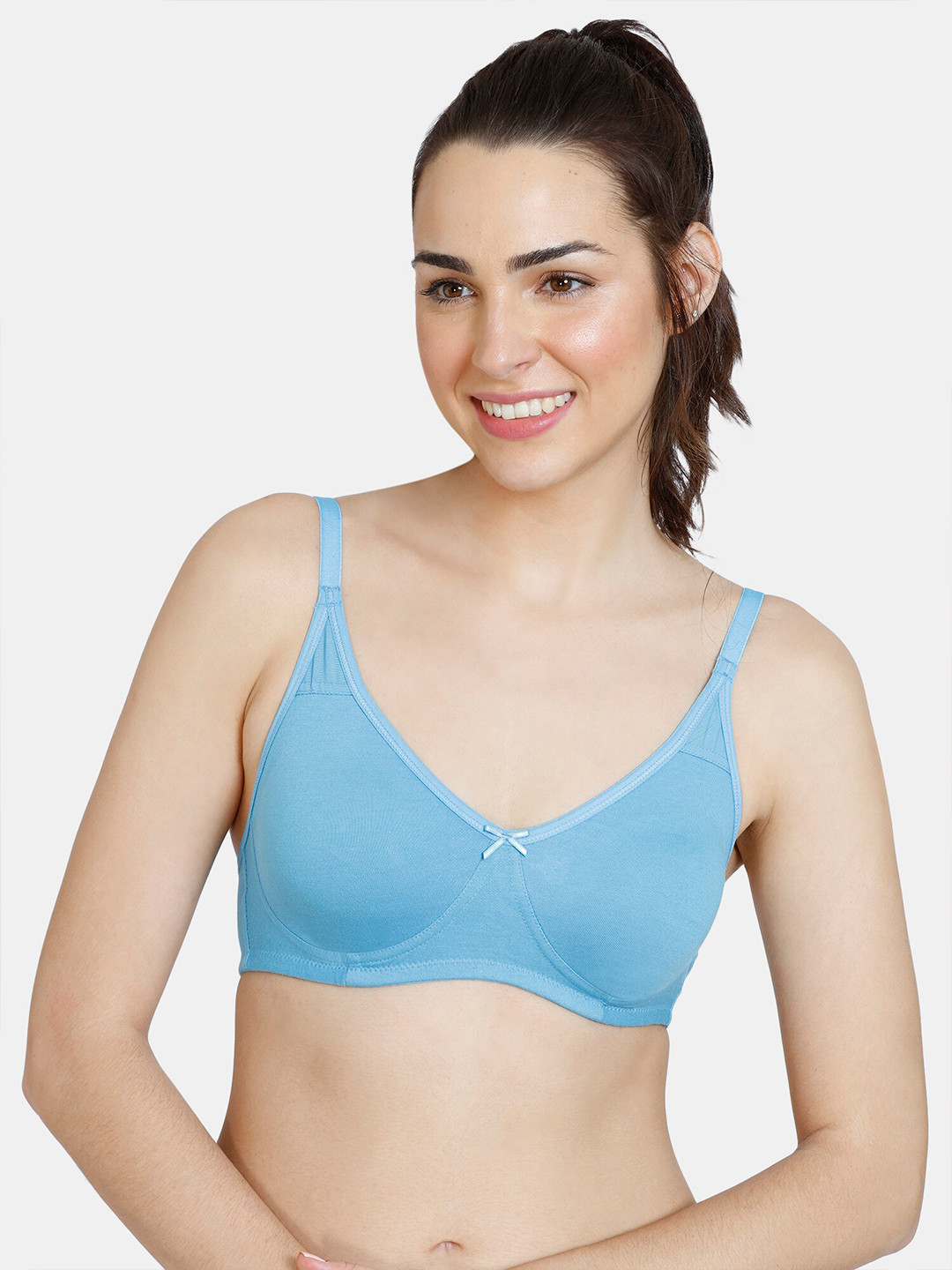 

Rosaline by Zivame Blue Solid Non-Padded T-Shirt Bra