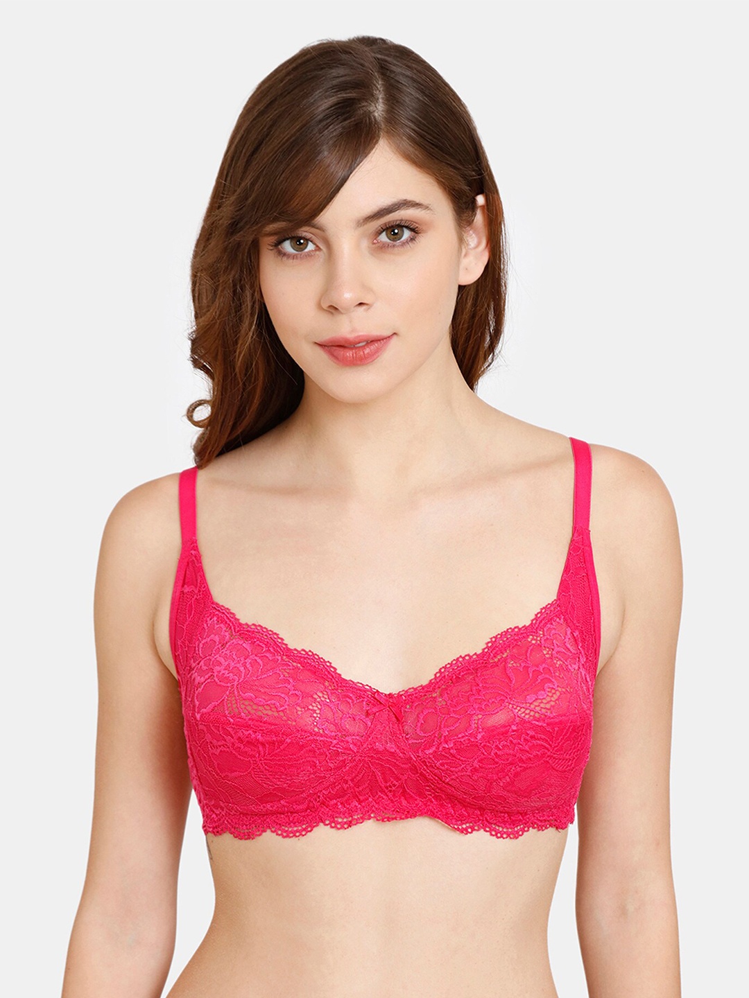 

Rosaline by Zivame Fuchsia Floral Lace T-shirt Bra