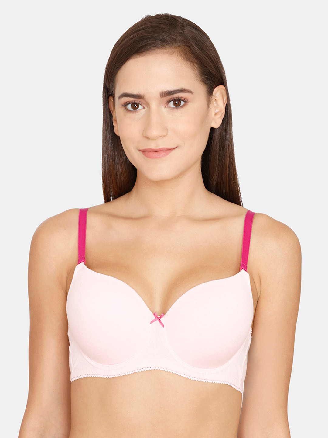 

Rosaline by Zivame Pink & Pink Underwired Lightly Padded T-shirt Bra