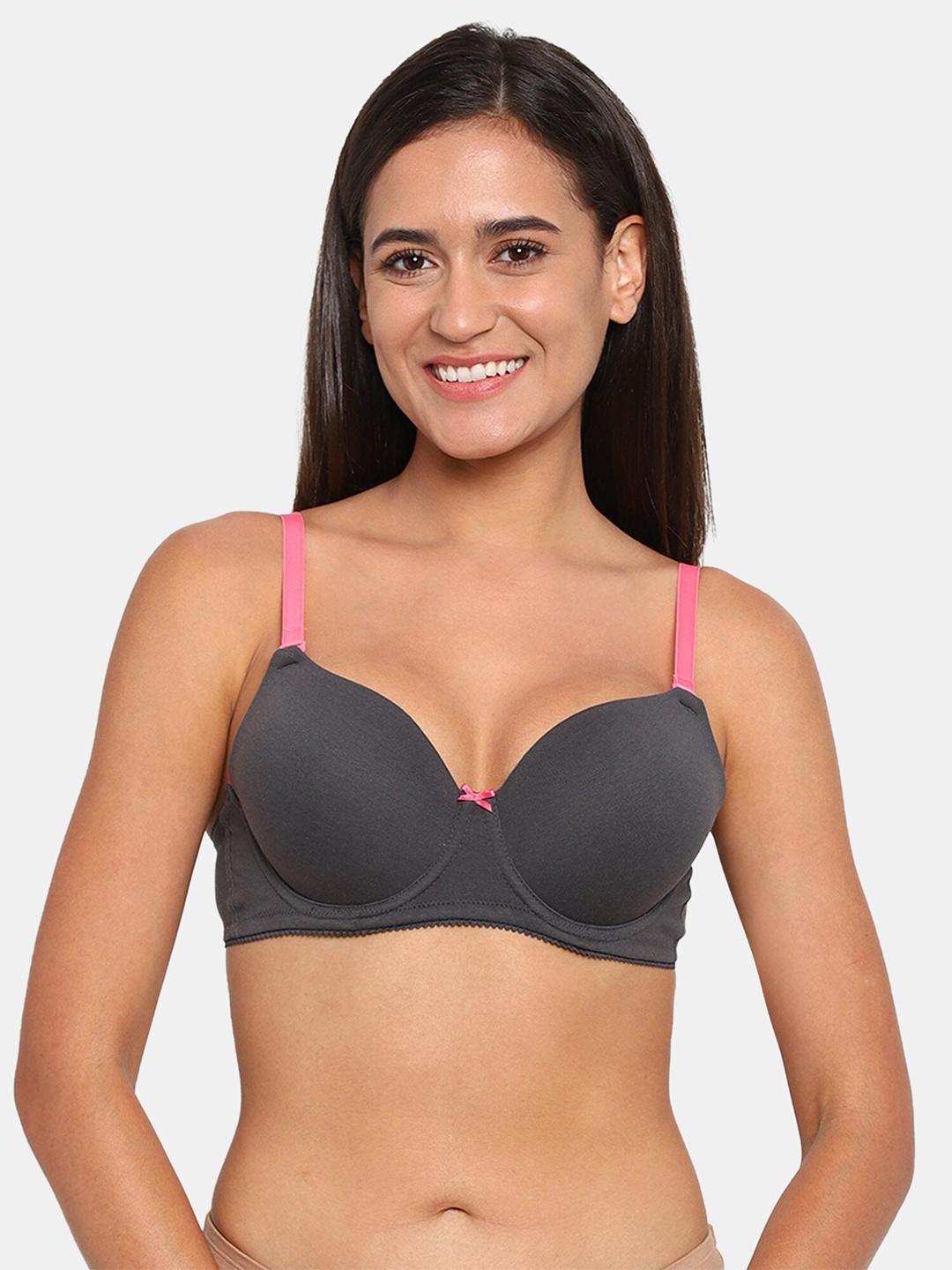 

Rosaline by Zivame Black & Pink Bra Underwired Lightly Padded