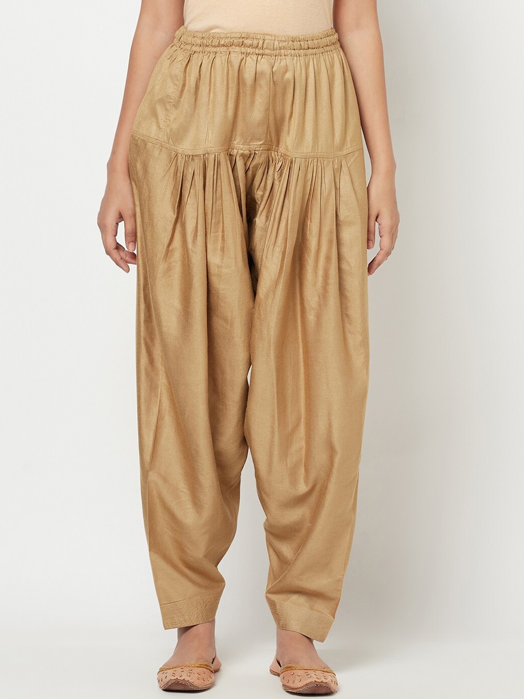

Fabindia Women Beige Solid Slim-Fit Salwar