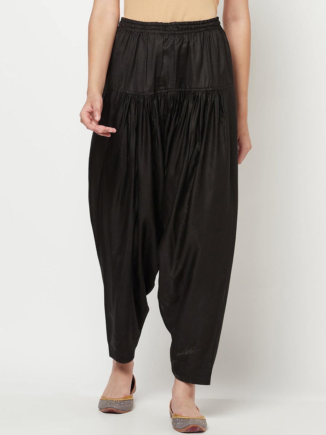 

Fabindia Women Black Solid Slim-Fit Salwar