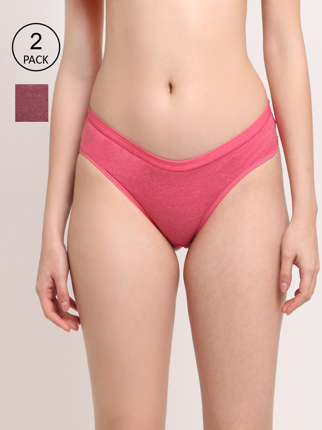 

Friskers Women Pack of 2 Pink & Orange Hipster Brief