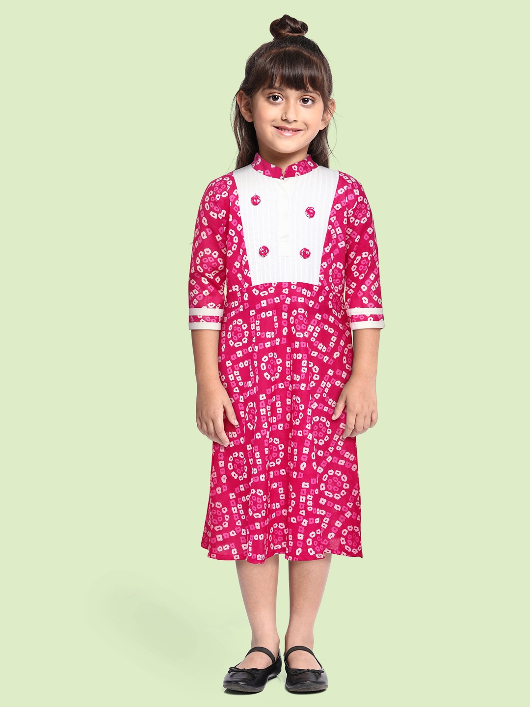 

Eimoie Pink Pure Cotton A-Line Dress