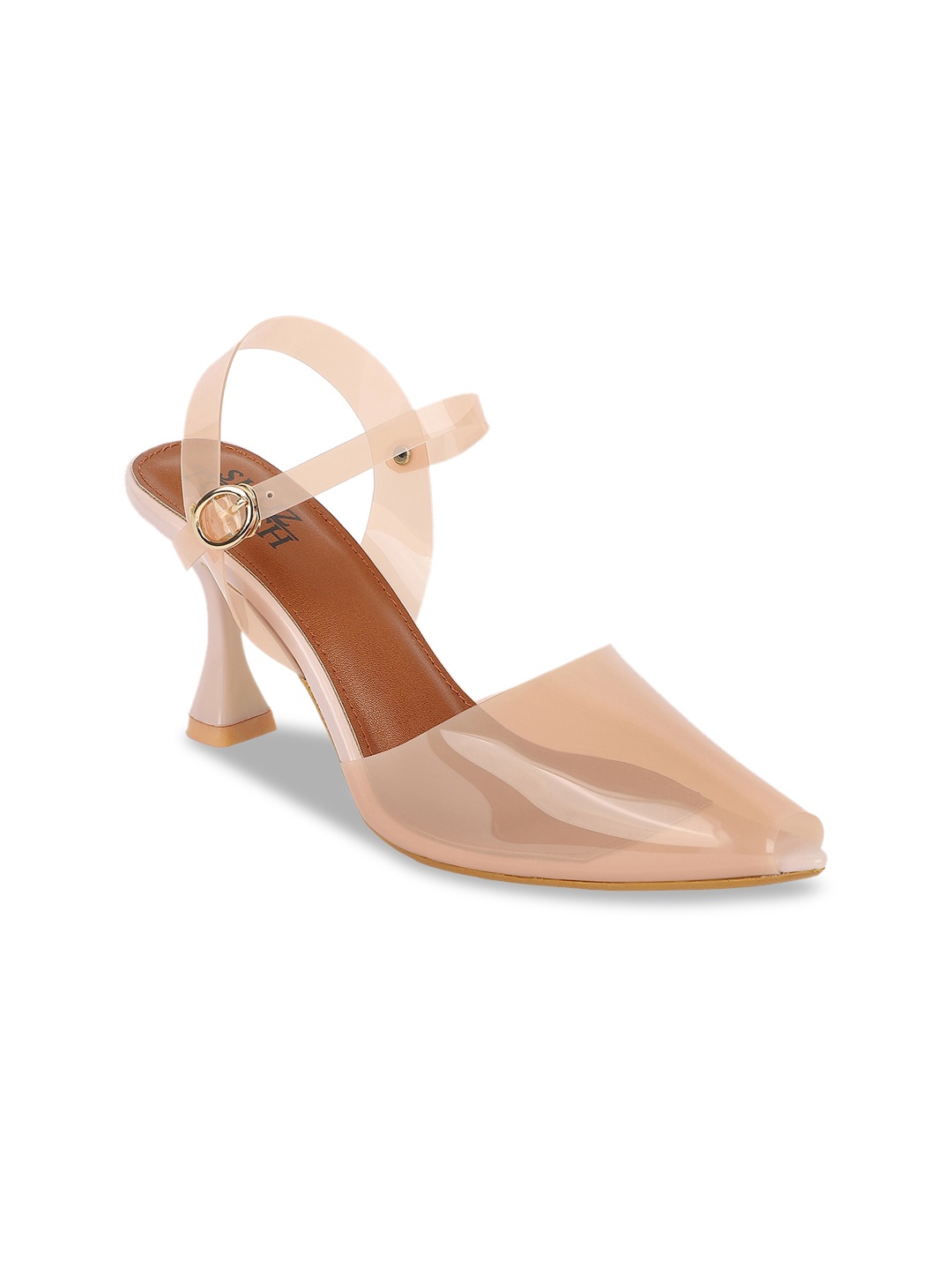 

SHUZ TOUCH Nude-Coloured Stiletto Pumps with Buckles