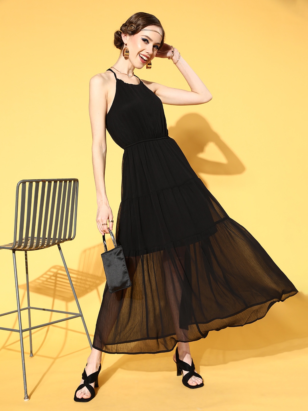 

plusS Black Maxi Dress