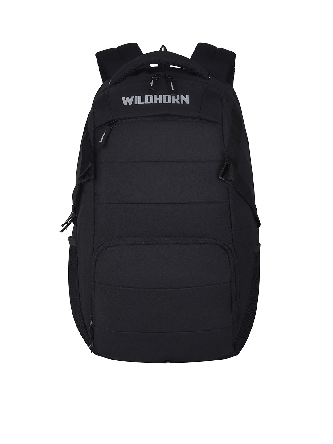 

WildHorn Unisex Black Laptop Backpack with Compression Straps