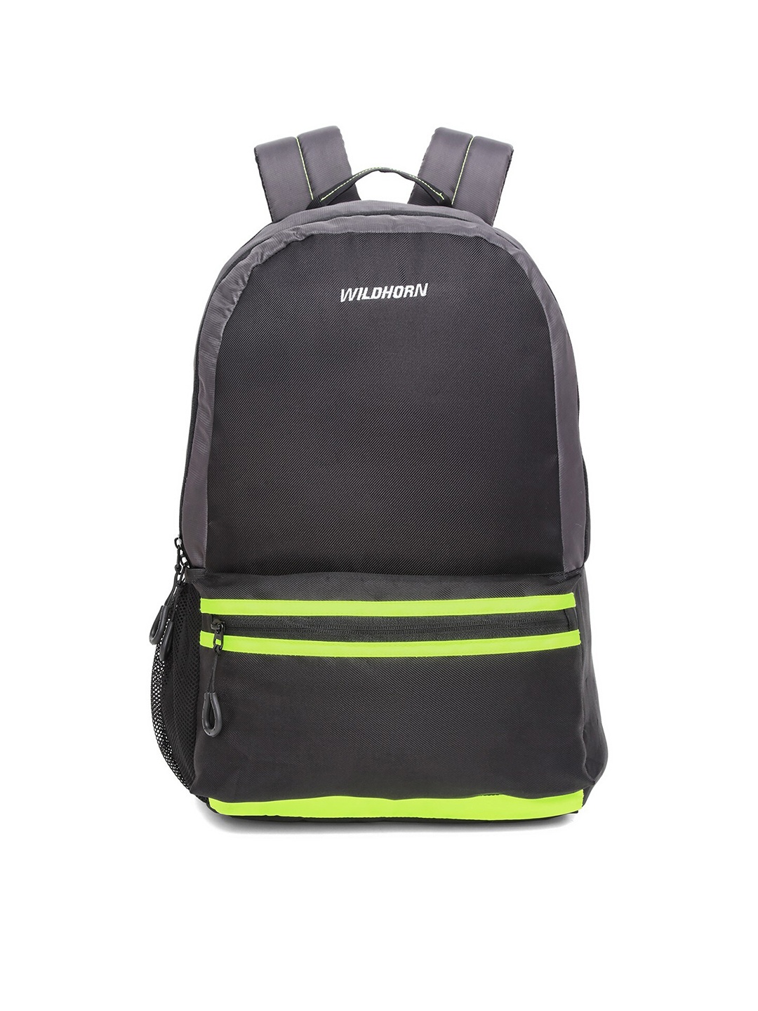 

WildHorn Unisex Black & Grey Colourblocked Backpack with Compression Straps