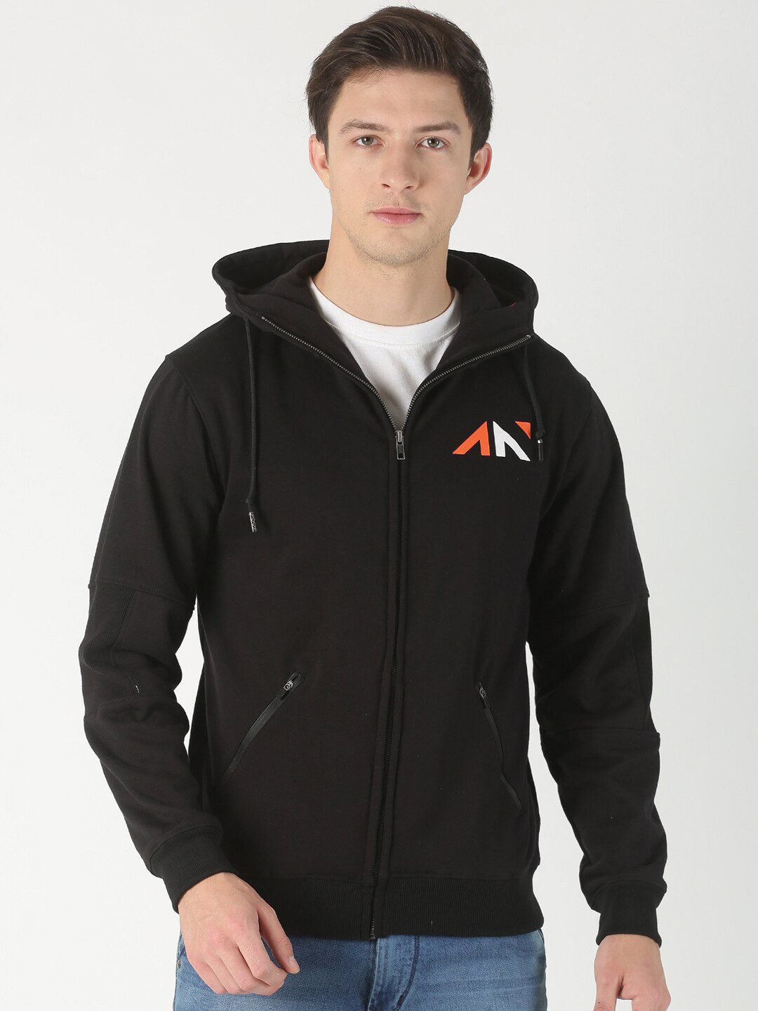 

AESTHETIC NATION Men Black Hooded Sweatshirt
