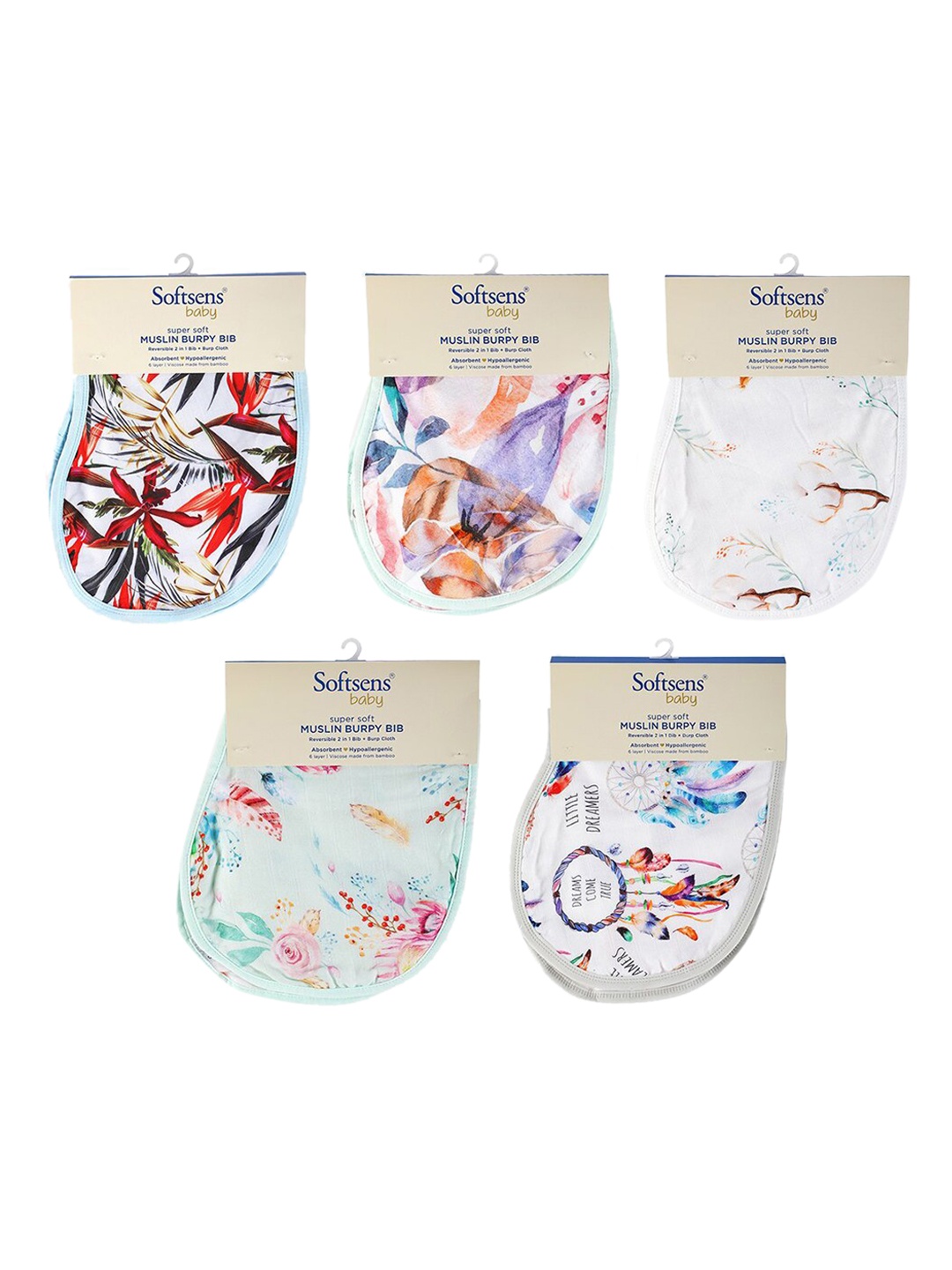 

Softsens Kids Multi Pack Of 5 Printed Baby Apparel Gift Set
