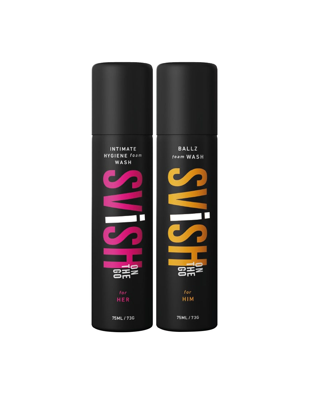 

Svish On The Go Set Of 2 Wash It Together- His & Her Intimate hygiene wash, Black