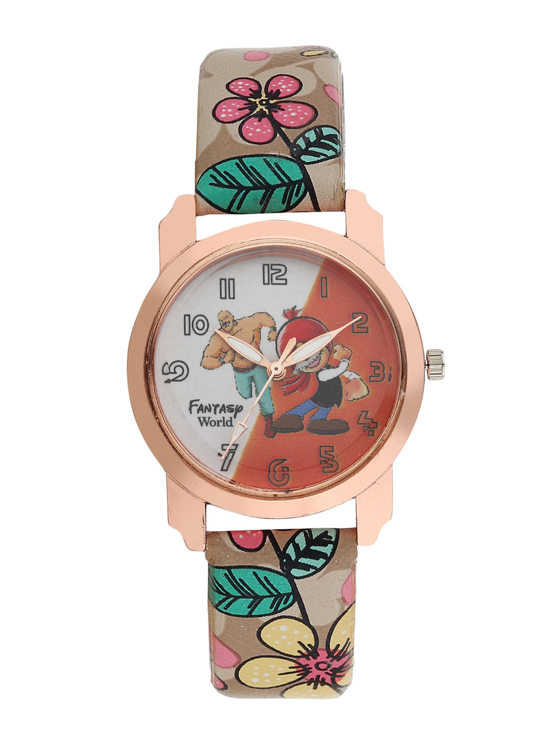 

Fantasy World Unisex Kids Multicoloured Printed Dial & Multicoloured Leather Straps Analogue Watch, Multi