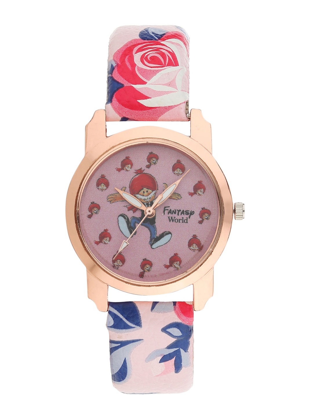 

Fantasy World Unisex Kids Multicoloured Printed Dial & Multicoloured Leather Straps Analogue Watch, Multi