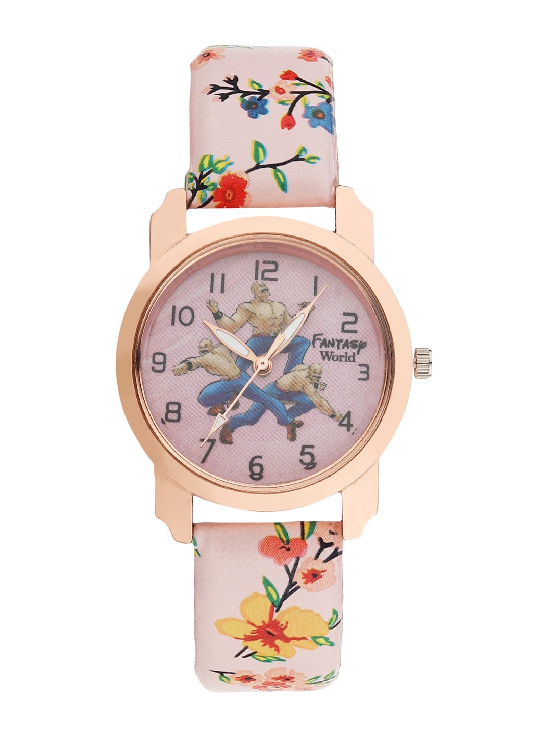 

Fantasy World Unisex Kids Multicoloured Printed Dial & Multicoloured Leather Straps Analogue Watch, Multi
